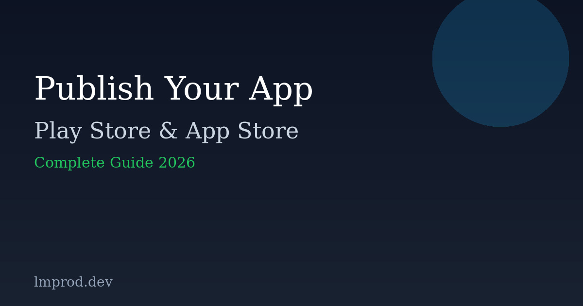 Illustration for publishing an app on Play Store and App Store