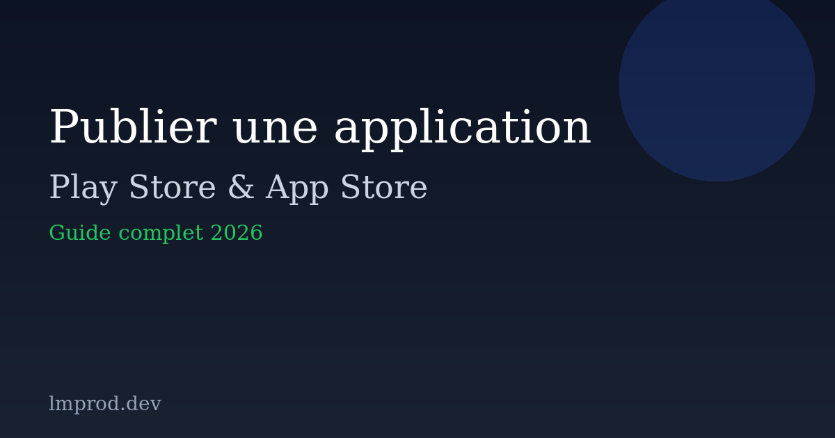 Illustration publication d'une application sur Play Store et App Store